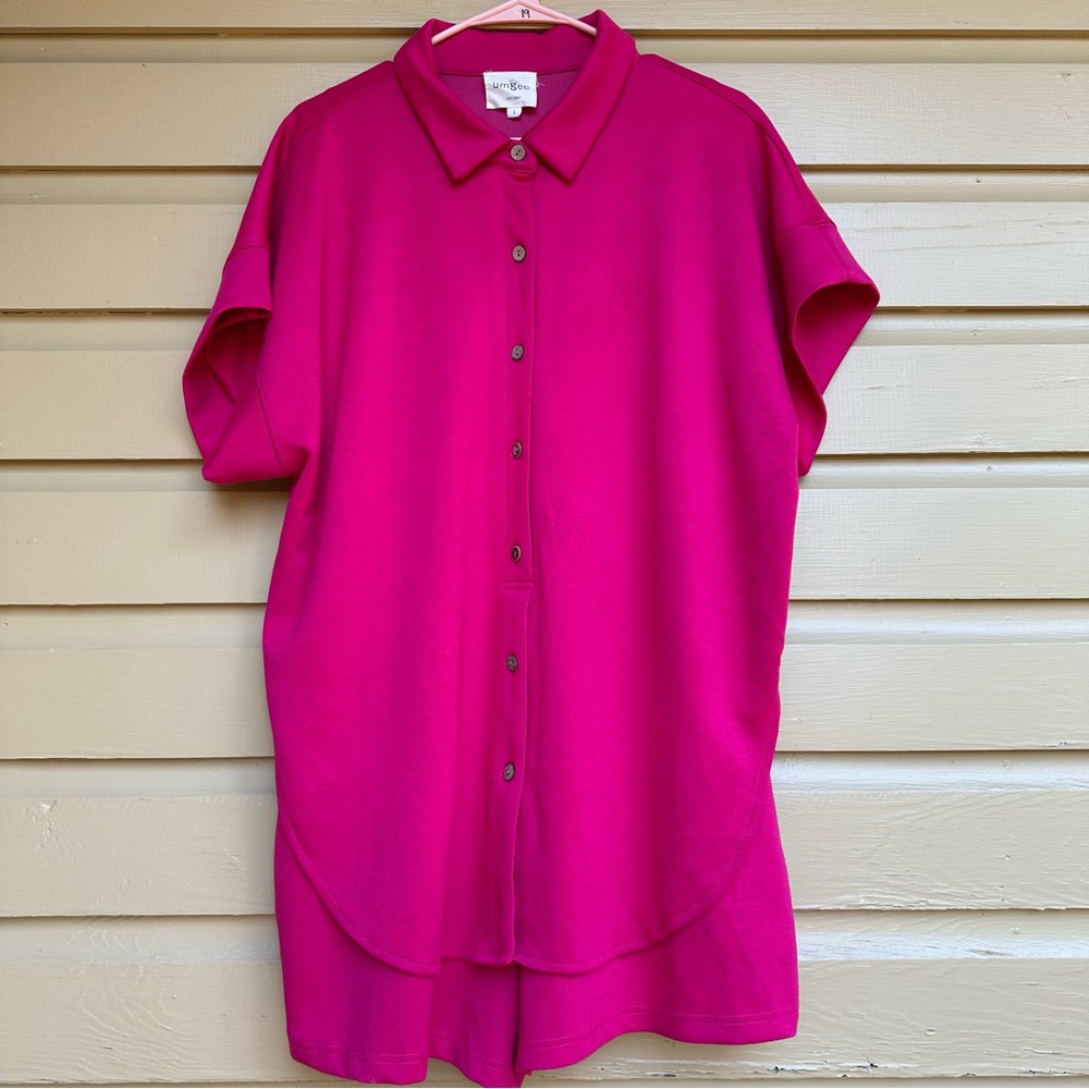 Umgee Pink Set Size Large One piece Loungewear Cute Colorful Girly